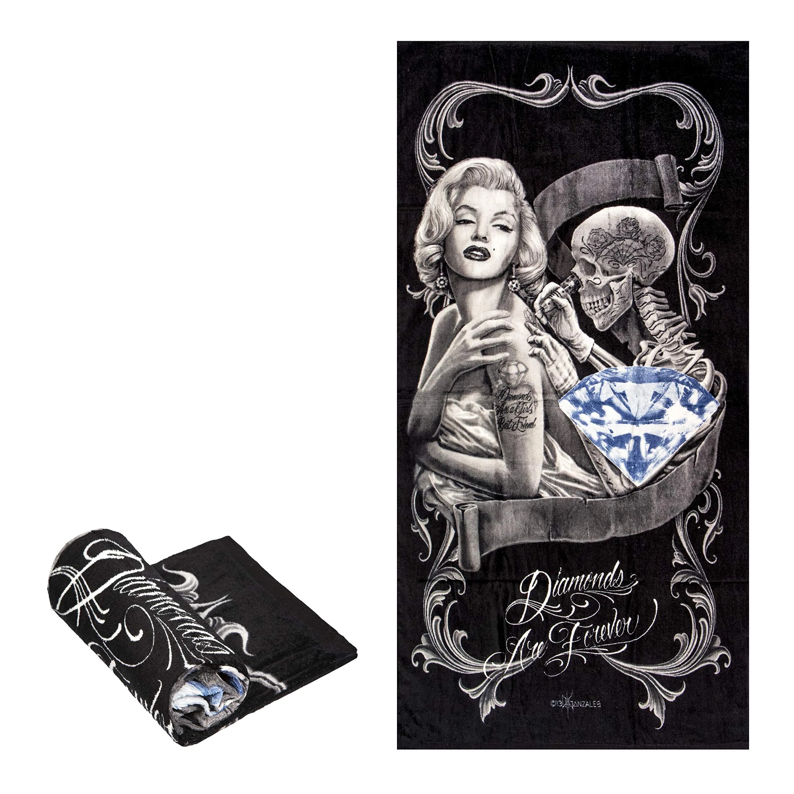 JPI Beach Towel Diamonds are Forever Oversized 76cm x 152cm | 100% Cotton Terry Cloth