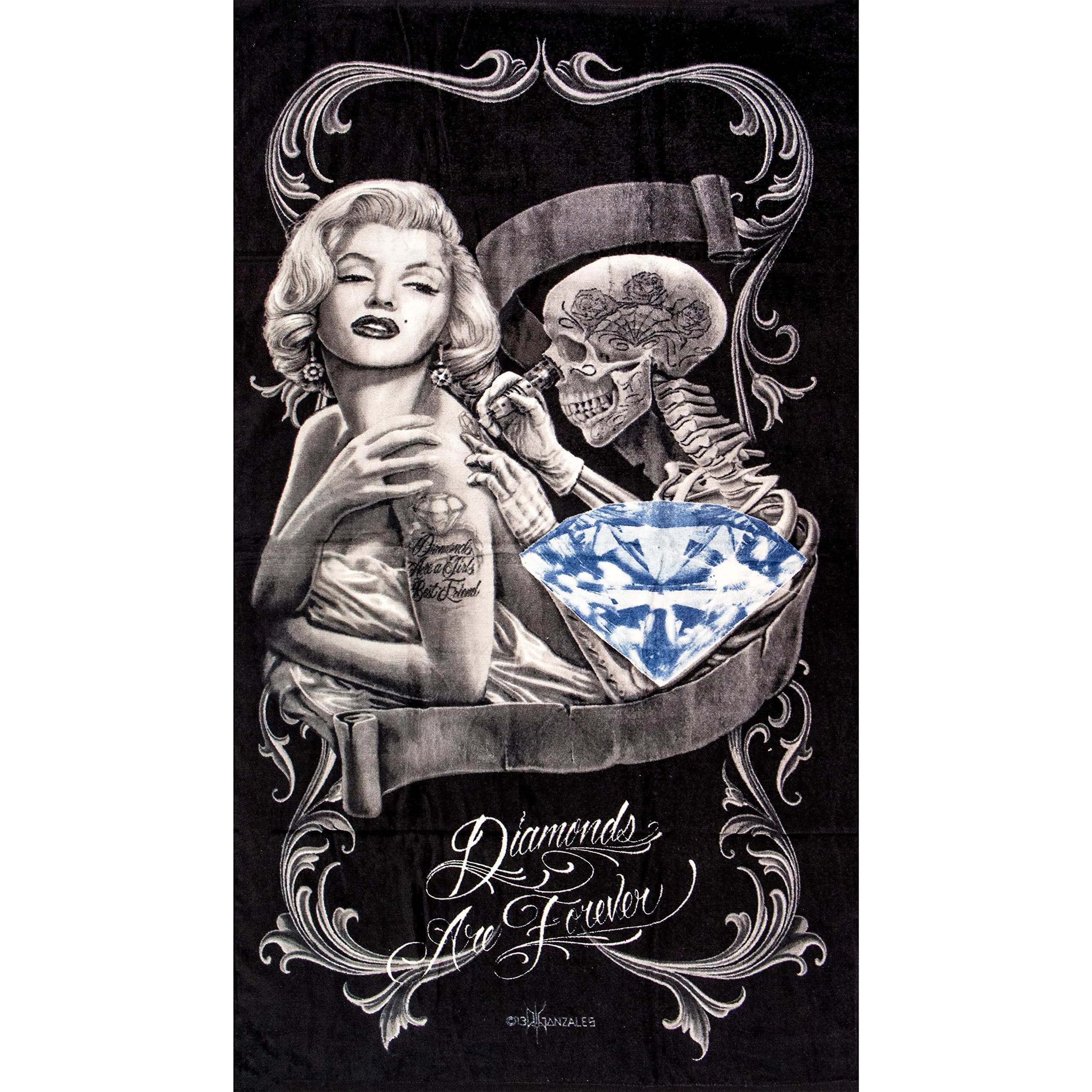 JPI Beach Towel Diamonds are Forever Oversized 76cm x 152cm | 100% Cotton Terry Cloth - view 2