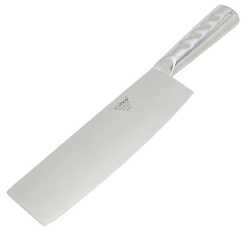 Winco 8-inch Chinese Chef's Knife & Steel Handle | Professional Grade Stainless Steel Cleaver thumbnail 4