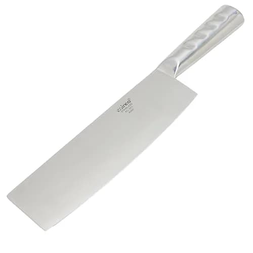 Winco 8-inch Chinese Chef's Knife & Steel Handle | Professional Grade Stainless Steel Cleaver thumbnail 3
