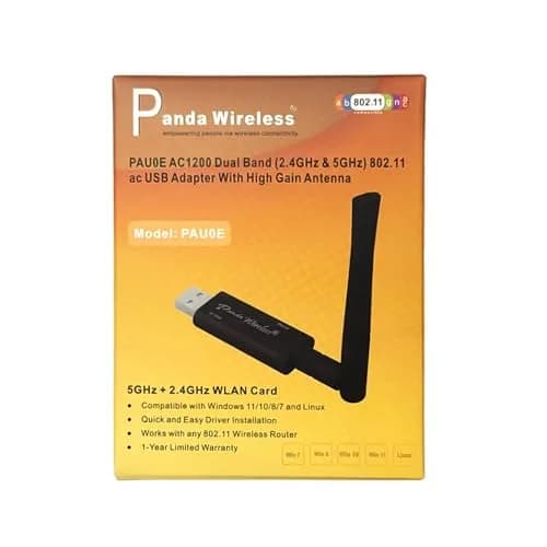 Panda Wireless PAU0E AC1200 Wireless AC USB Adapter with High Gain Antenna, 867Mbps Dual Band 2.4/5GHz | Supports Windows, Linux, Ubuntu, Fedora thumbnail 4