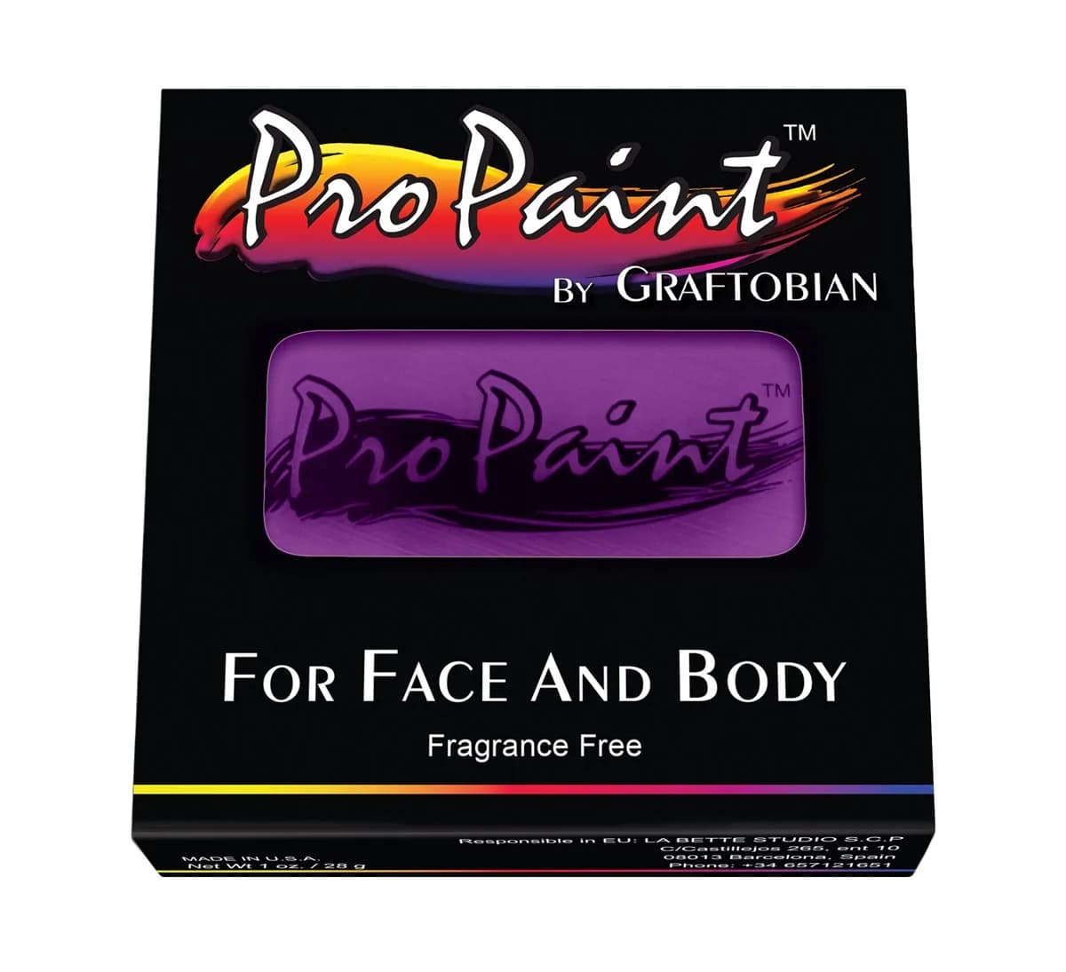 Graftobian ProPaint Wild Violet Body Paint 30ml (1 oz) | Vibrant, Blendable, Long-Lasting Coverage - view 3