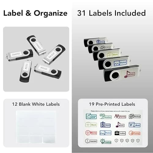 Enfain 16GB USB 2.0 Flash Drive 10 Pack | Swivel Thumb Drives with Labels for Office & Events thumbnail 6