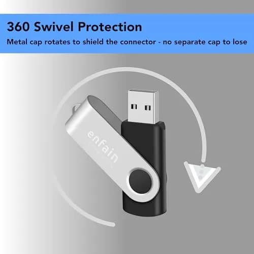 Enfain 16GB USB 2.0 Flash Drive 10 Pack | Swivel Thumb Drives with Labels for Office & Events thumbnail 4