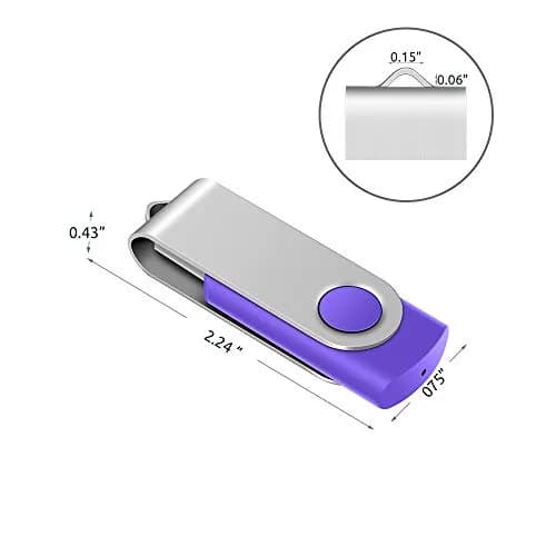 Enfain Purple 16GB USB 2.0 Flash Drive 10 Pack | Swivel Cap, 160GB Total Storage thumbnail 4