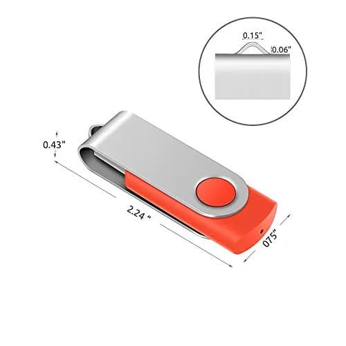 Enfain 16GB USB 2.0 Flash Drive 10-Pack Red | Swivel Cap, 160GB Total Storage | 3.2 cm (1.25 in) x 1.9 cm (0.75 in) thumbnail 4