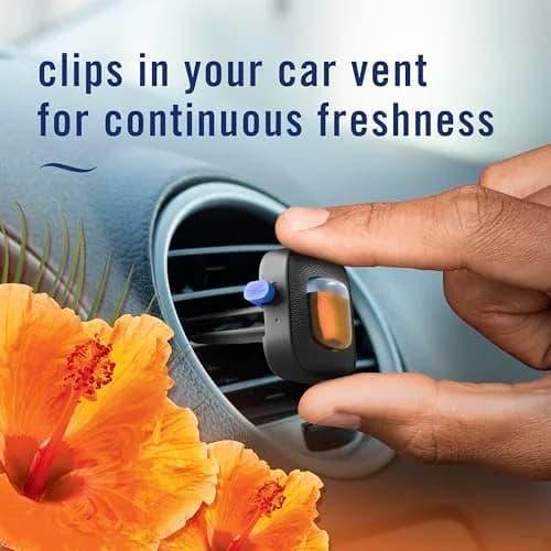 Febreze Car Vent Clip Air Freshener Hawaiian Aloha, 0.06 oz (1.8 ml) | Fights Car Odors for 30 Days thumbnail 5