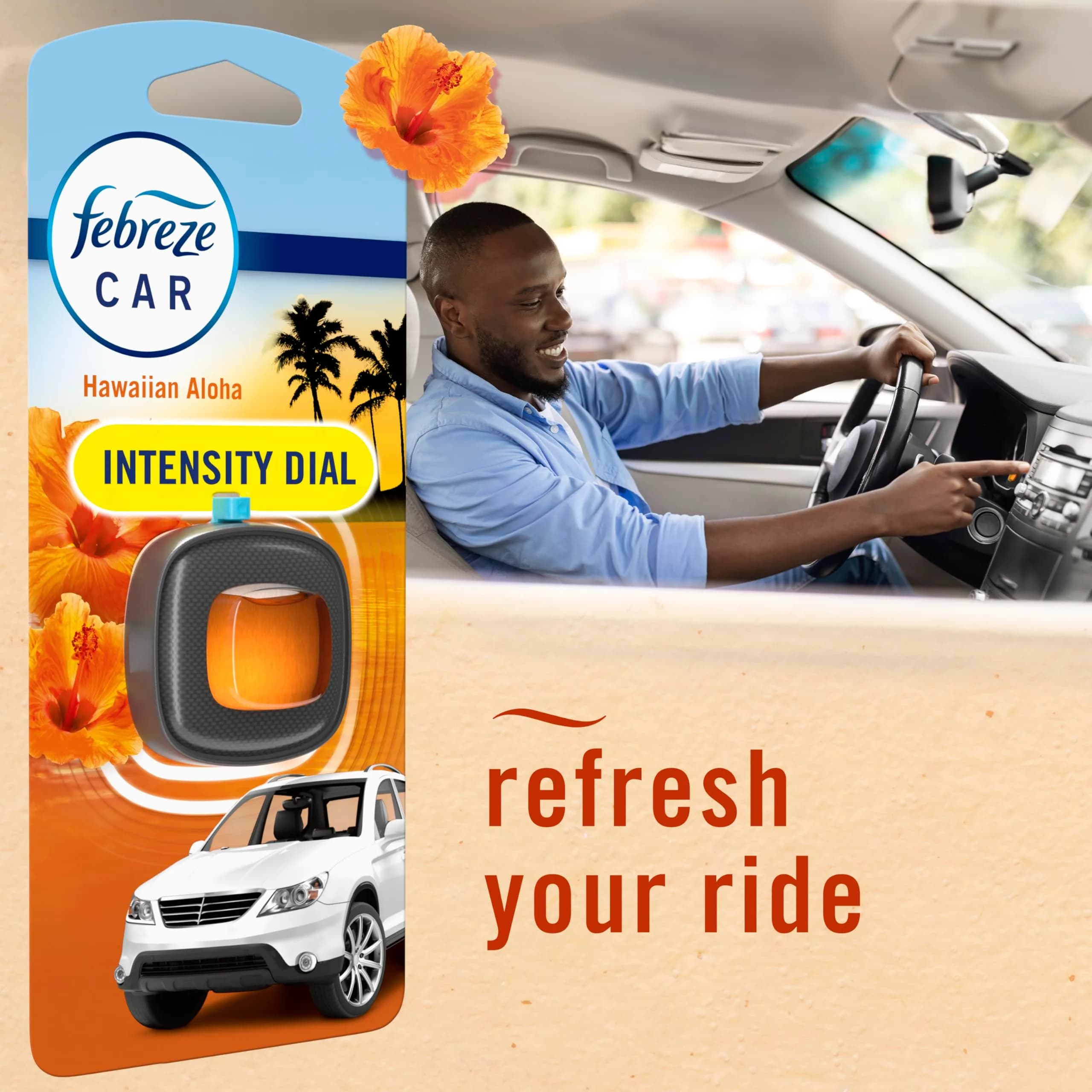 Febreze Car Vent Clip Air Freshener Hawaiian Aloha, 0.06 oz (1.8 ml) | Fights Car Odors for 30 Days - view 6