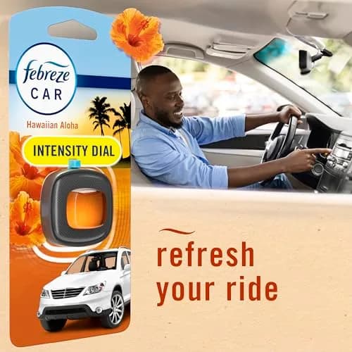 Febreze Car Vent Clip Air Freshener Hawaiian Aloha, 0.06 oz (1.8 ml) | Fights Car Odors for 30 Days thumbnail 6
