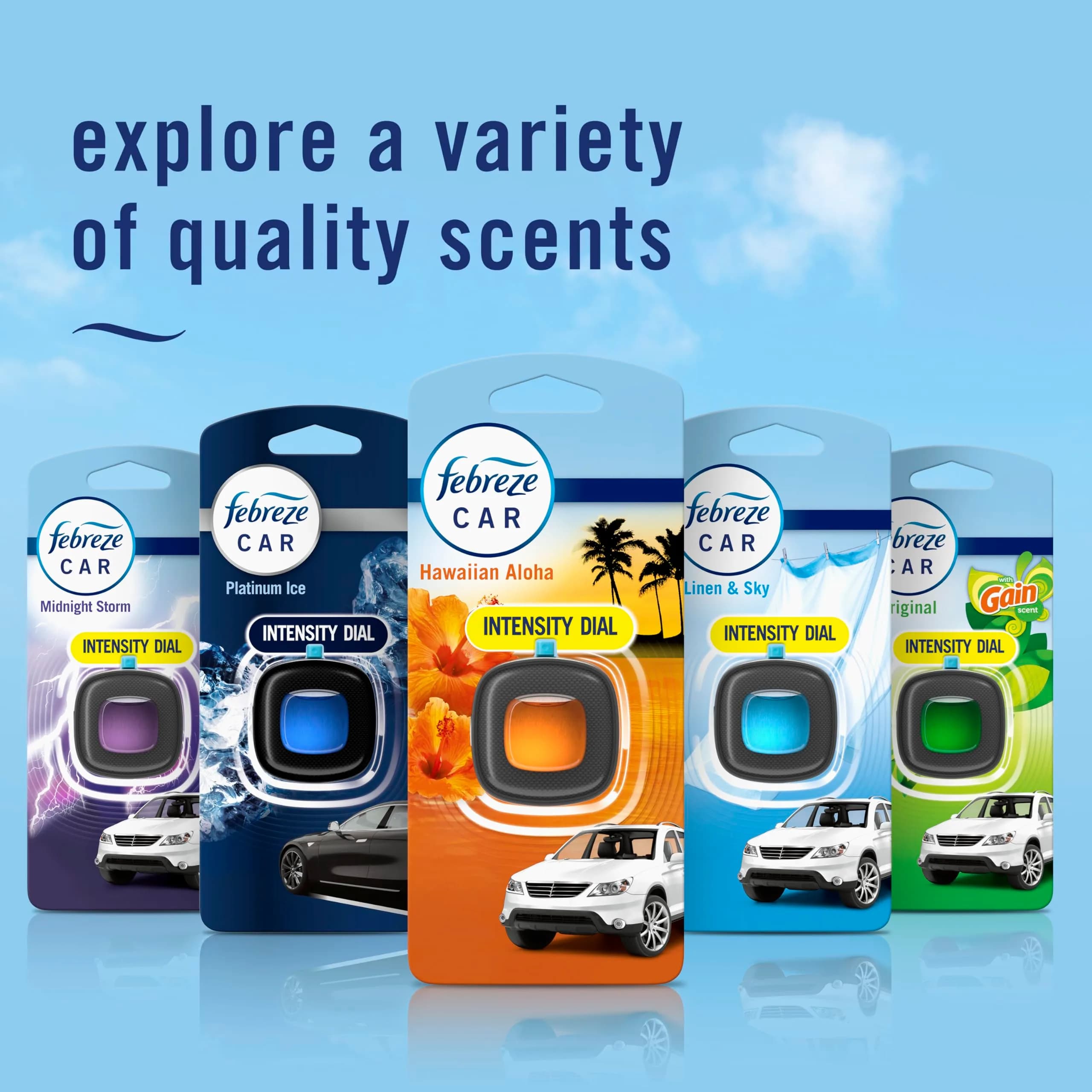 Febreze Car Vent Clip Air Freshener Hawaiian Aloha, 0.06 oz (1.8 ml) | Fights Car Odors for 30 Days - view 7