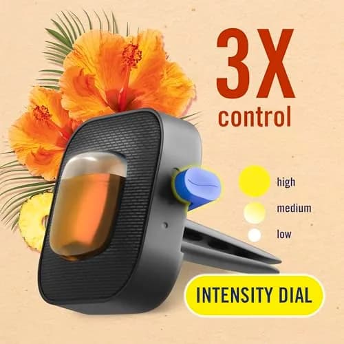 Febreze Car Vent Clip Air Freshener Hawaiian Aloha, 0.06 oz (1.8 ml) | Fights Car Odors for 30 Days thumbnail 3