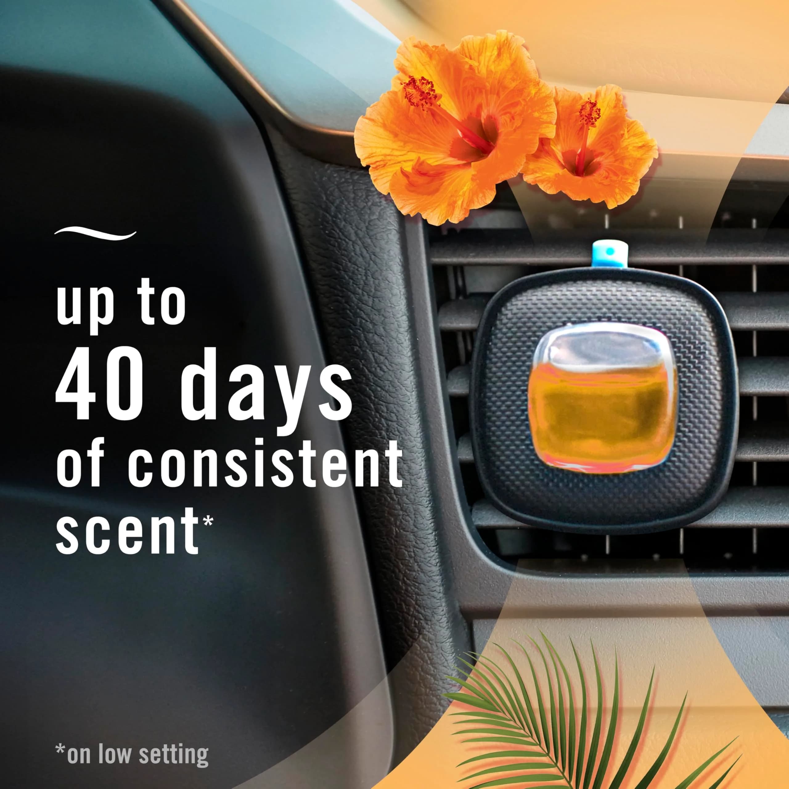 Febreze Car Vent Clip Air Freshener Hawaiian Aloha, 0.06 oz (1.8 ml) | Fights Car Odors for 30 Days - view 4