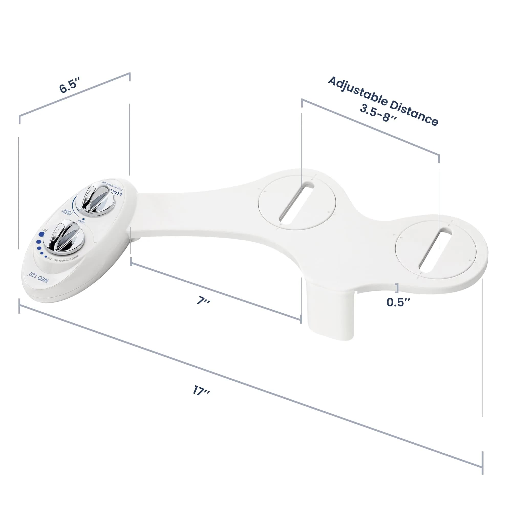 LUXE Bidet NEO 120 Attachment White | Non-Electric Single Nozzle Bidet for Two-Piece Toilets - view 9