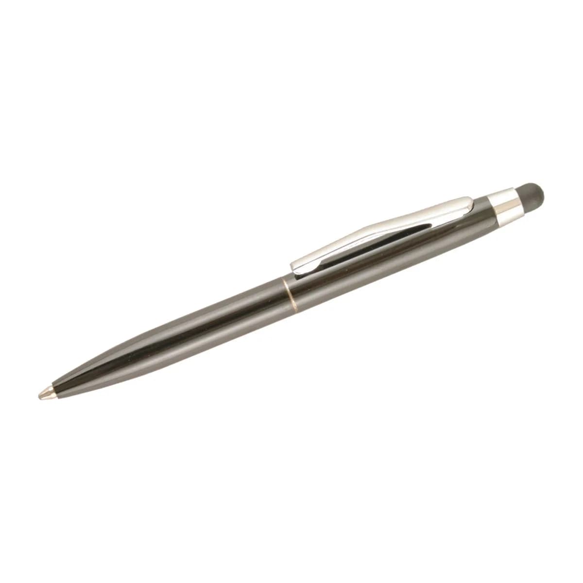 Uchida St. Tropez 2 in 1 Stylus and Pen, Black | Aluminum Body, Rubberized Stylus — Black