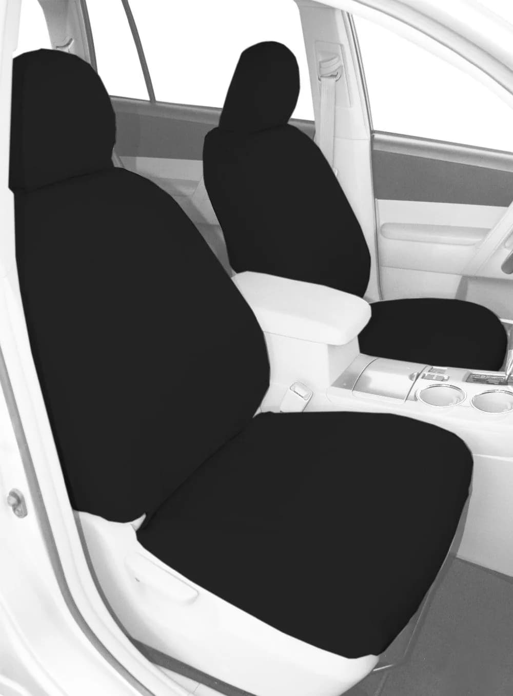 CalTrend Front Buckets Seats NeoSupreme Seat Covers for 2004-2006 Toyota Camry Black Insert and Trim | Custom Fit, UV & Water Protected — Black Insert and Trim