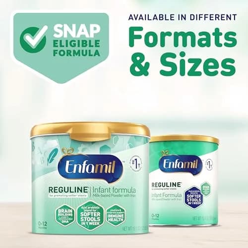 Enfamil Reguline Baby Formula for soft, comfortable stools, 19.5 Oz | Complete infant nutrition with prebiotics & DHA support thumbnail 8