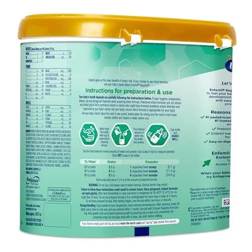 Enfamil Reguline Baby Formula for soft, comfortable stools, 19.5 Oz | Complete infant nutrition with prebiotics & DHA support thumbnail 9