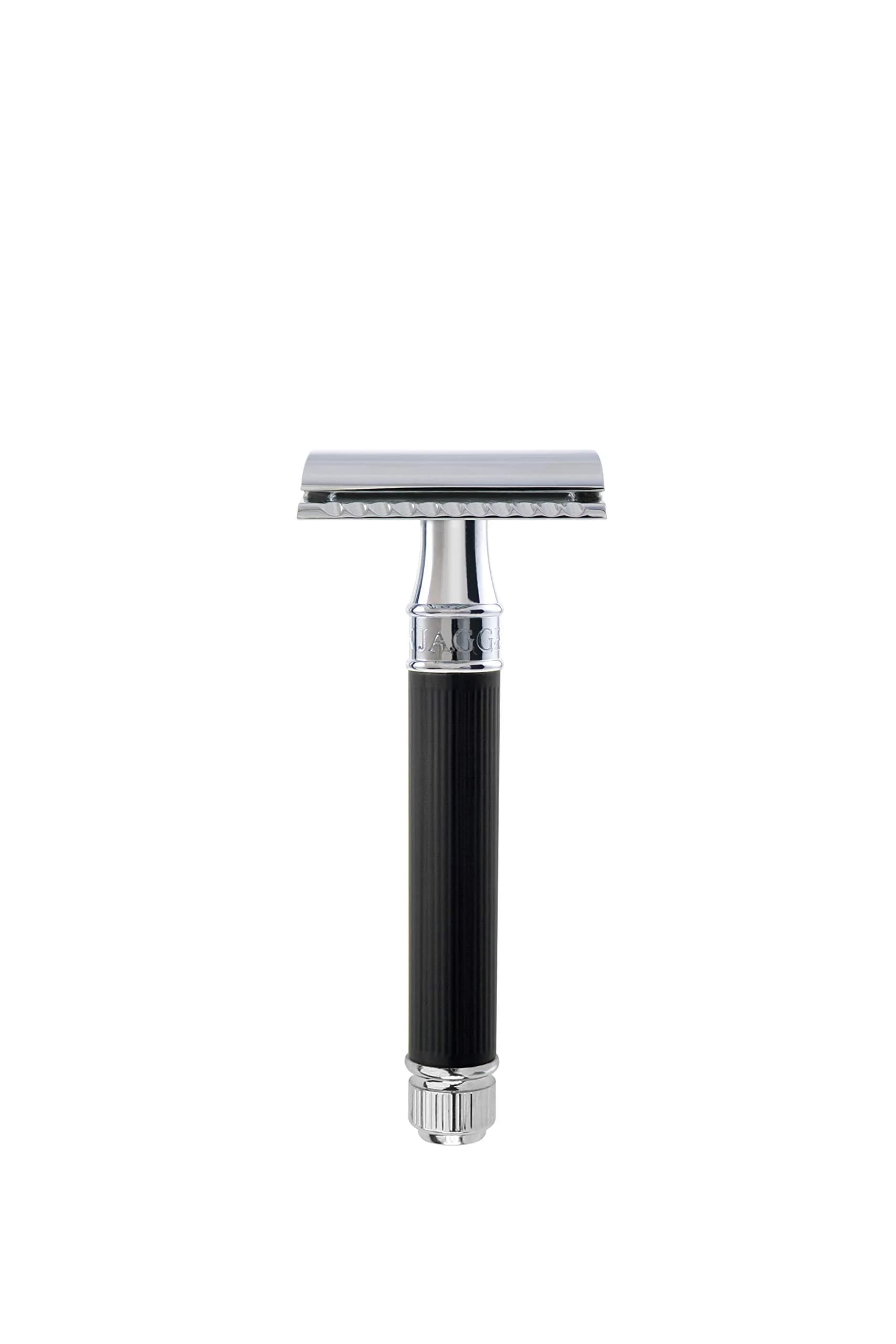 Edwin Jagger Double Edge Safety Razor - Black Regular Handle thumbnail 1
