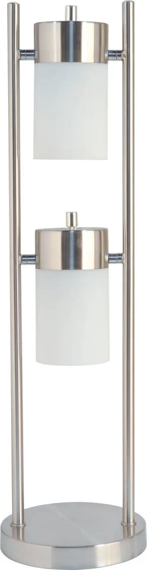 SH Lighting 2-Way Adjustable Stained Shade Table Desk Lamp - Features 2 Lights with Multiple Angles - 25" Tall Great for Living Rooms or Bedrooms - White