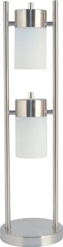 SH Lighting 2-Way Adjustable Stained Shade Table Desk Lamp - Features 2 Lights with Multiple Angles - 25" Tall Great for Living Rooms or Bedrooms - White thumbnail 1