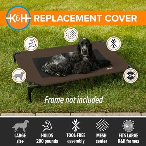 K&H Pet Products Large Outdoor Elevated Dog Bed Pet Cot Replacement Cover 42x30in | Breathable Mesh Cooling thumbnail 3