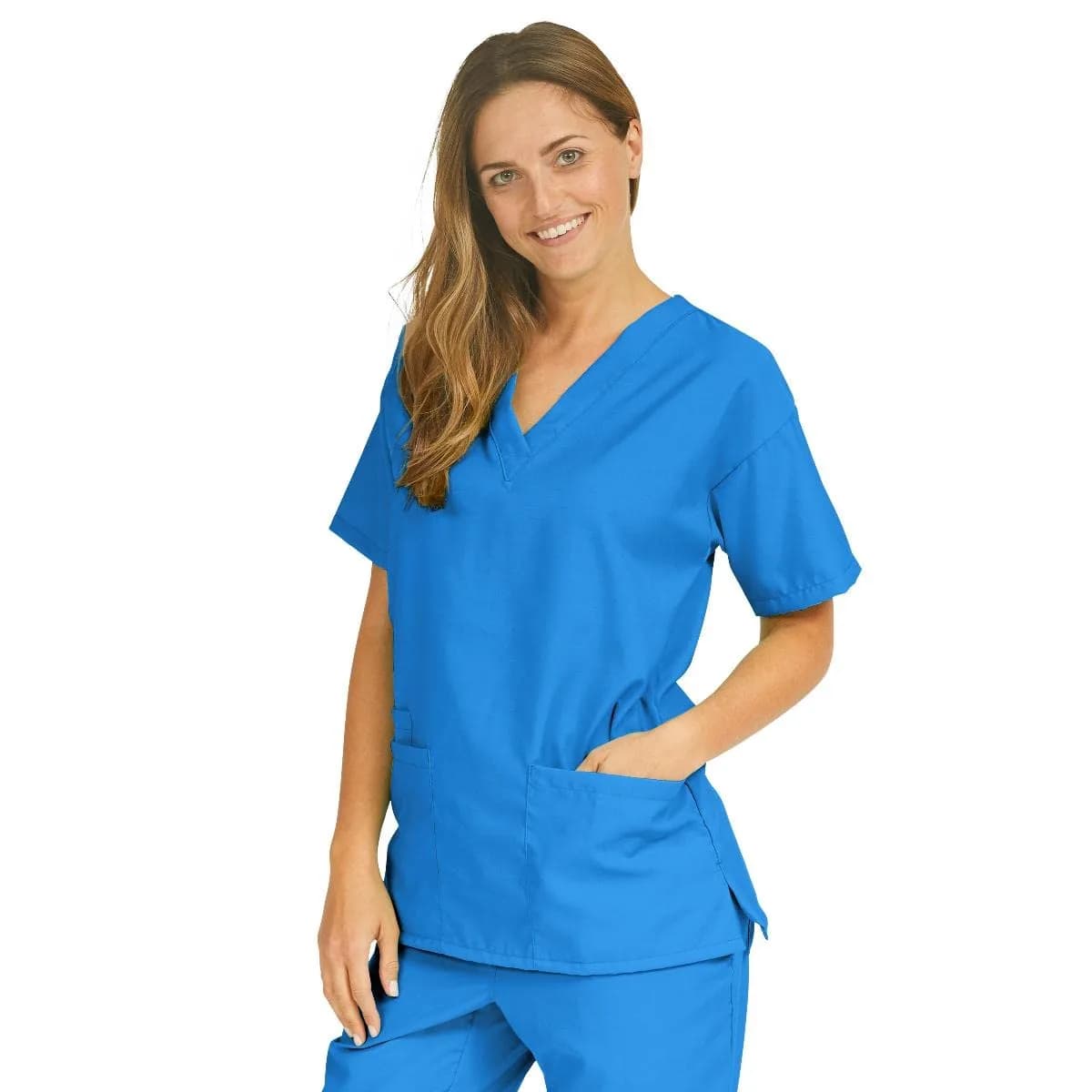 Medline PerforMAX Women's 3-Pocket V-Neck Scrub Tunic Top, Royal, XX-Large | Moisture-Wicking, Durable, Soft