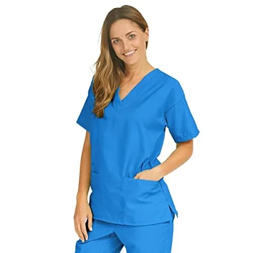 Medline PerforMAX Women's 3-Pocket V-Neck Scrub Tunic Top, Royal, XX-Large | Moisture-Wicking, Durable, Soft thumbnail 1