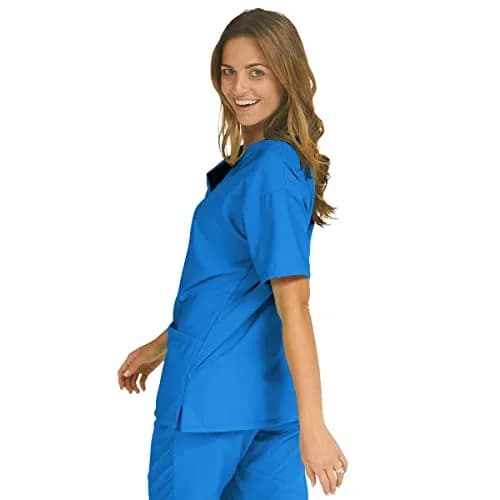 Medline PerforMAX Women's 3-Pocket V-Neck Scrub Tunic Top, Royal, XX-Large | Moisture-Wicking, Durable, Soft thumbnail 2