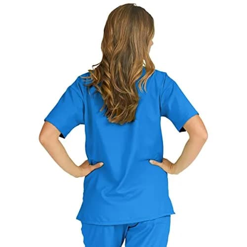 Medline PerforMAX Women's 3-Pocket V-Neck Scrub Tunic Top, Royal, XX-Large | Moisture-Wicking, Durable, Soft thumbnail 3