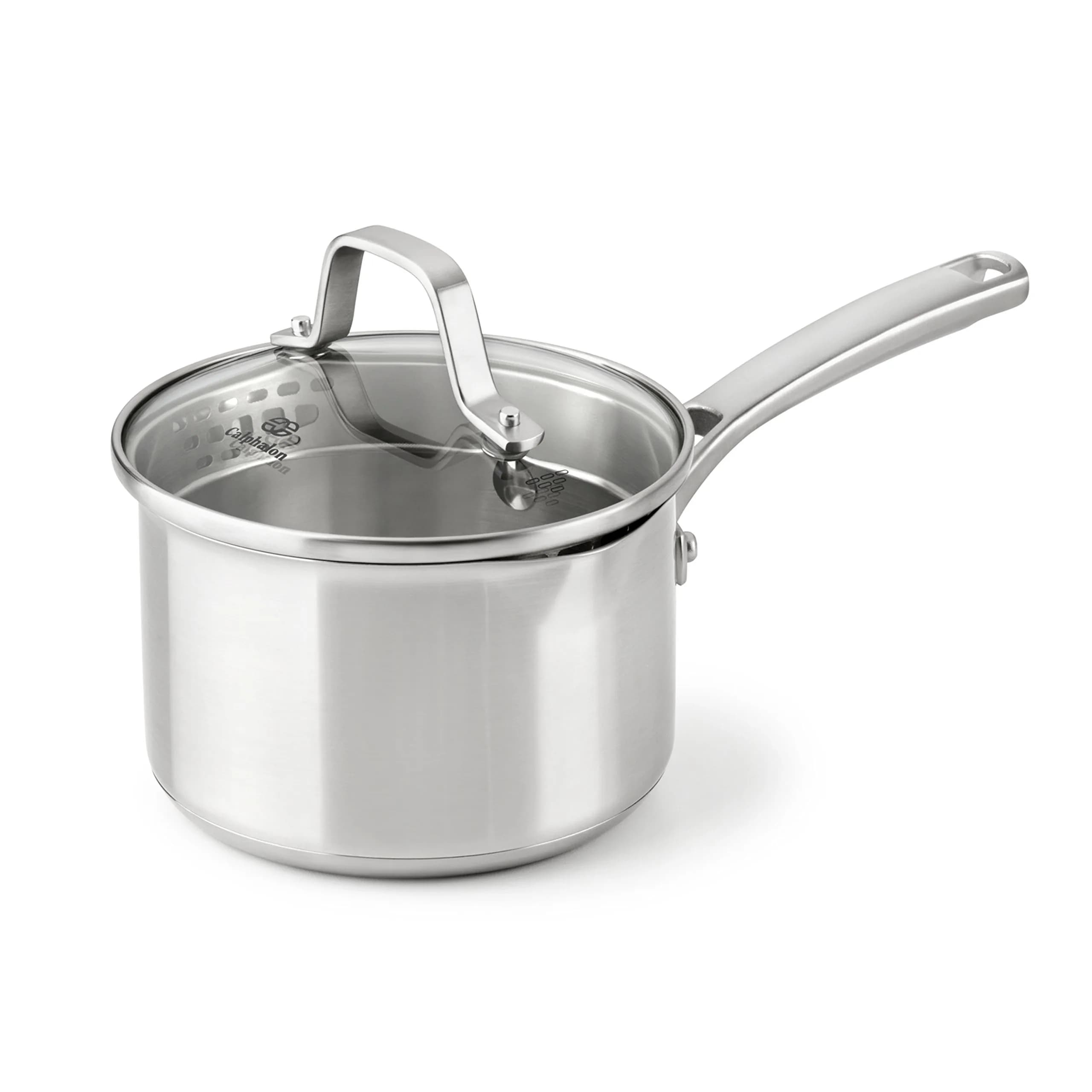 Calphalon Classic Stainless Steel Sauce Pan 1.5-quart | Impact-bonded aluminum base, dishwasher safe, full 10-year warranty — Silver