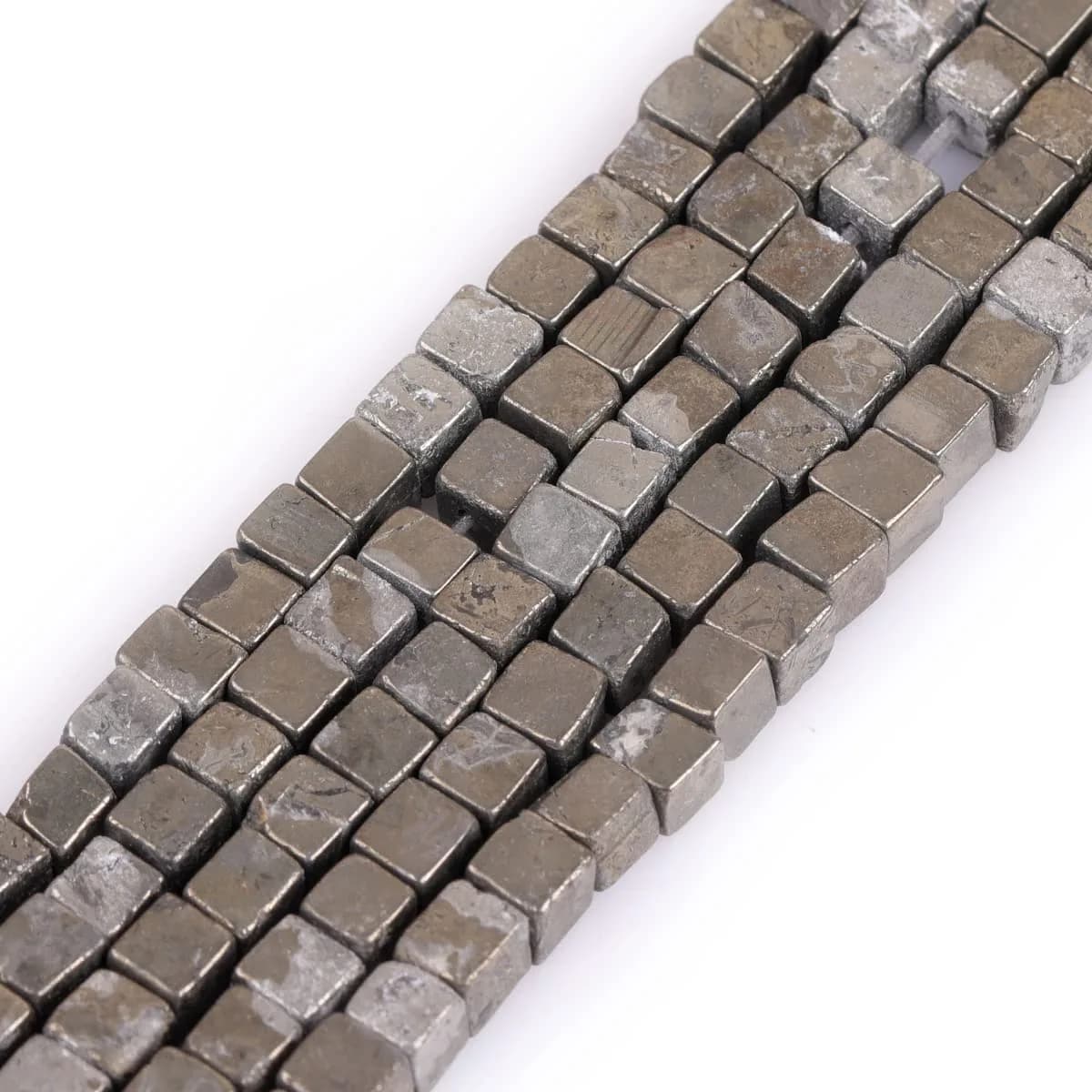 GEM-INSIDE CREATE YOUR OWN FASHION Pyrite Cube 4mm Beads | Natural Semi Precious Jewelry Stones — Pyrite