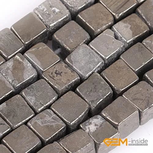 GEM-INSIDE CREATE YOUR OWN FASHION Pyrite Cube 4mm Beads | Natural Semi Precious Jewelry Stones thumbnail 5