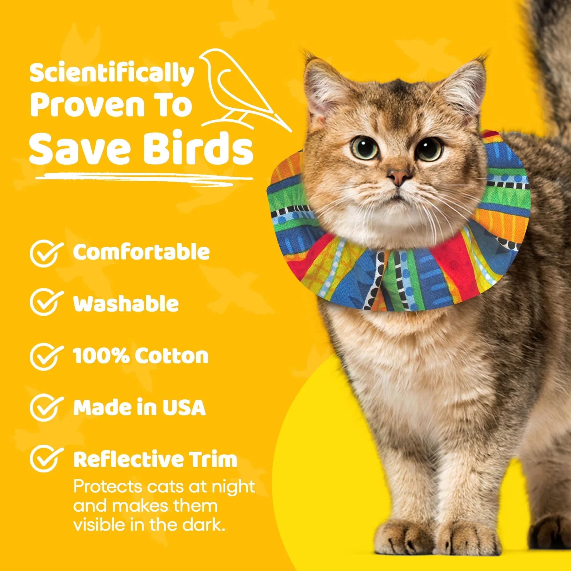 Birdsbesafe Cat Collar Cover & Breakaway Collar Set (3 Covers + 1 Collar) | Helps Birds See Cats - view 3