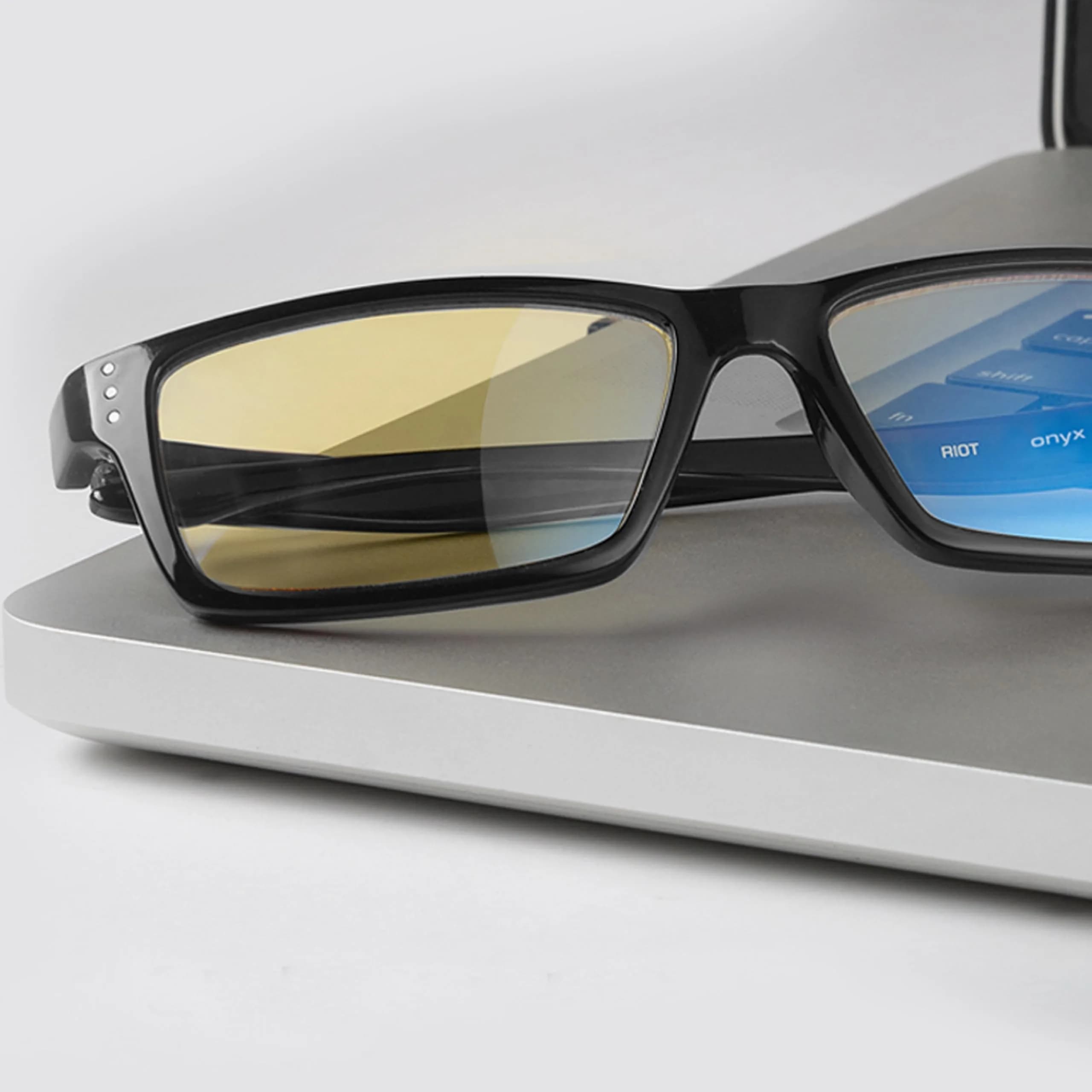 GUNNAR Riot Gaming and Computer Glasses | Blocks 35% Blue Light | Lens Width: 29 mm (1.14 in) | Bridge: 16 mm (0.63 in) | Temple: 140 mm (5.51 in) - view 9