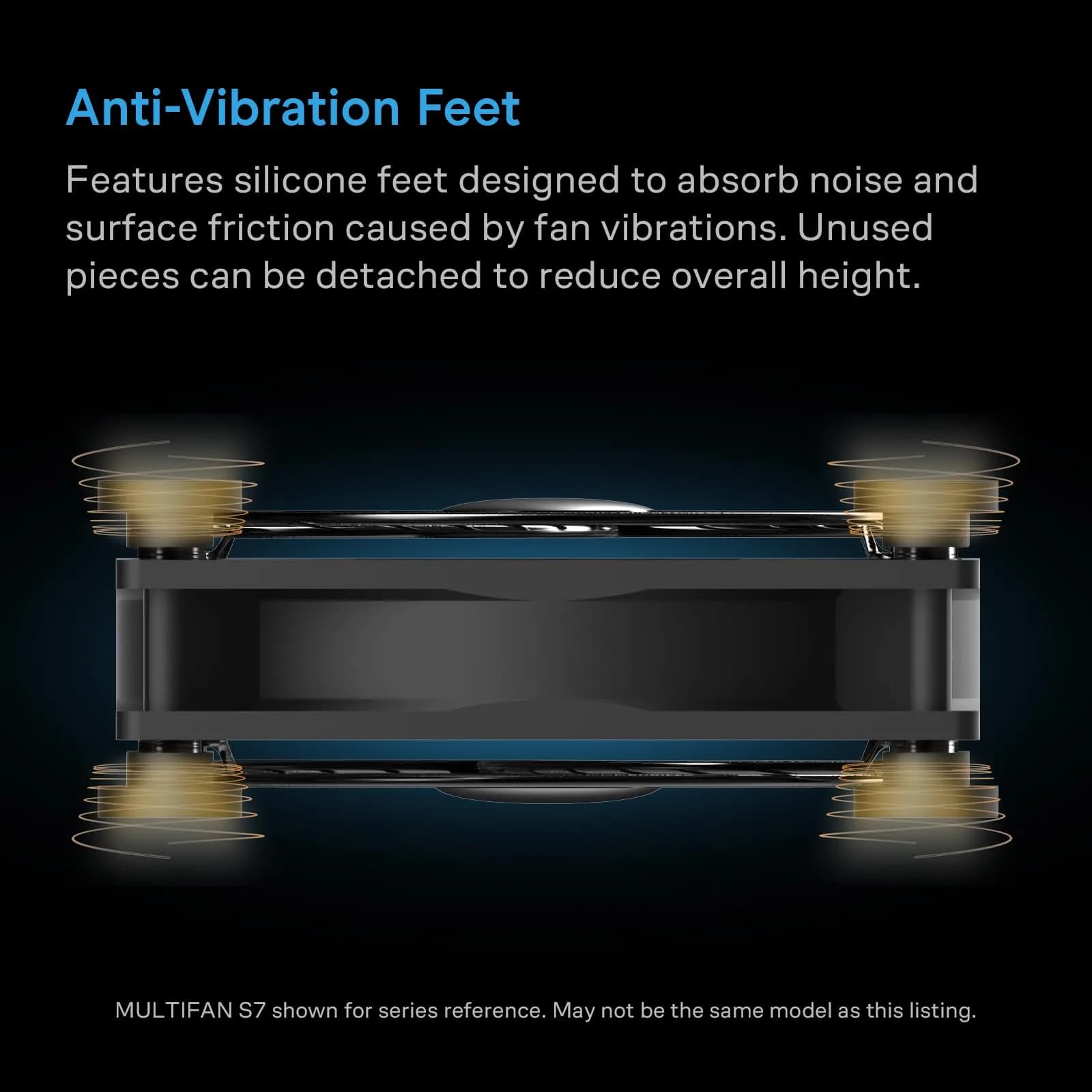 AC Infinity MULTIFAN S7 Dual 120mm USB Fan, 104 CFM, 19 dBA | UL-Certified for Electronics Cooling - view 5