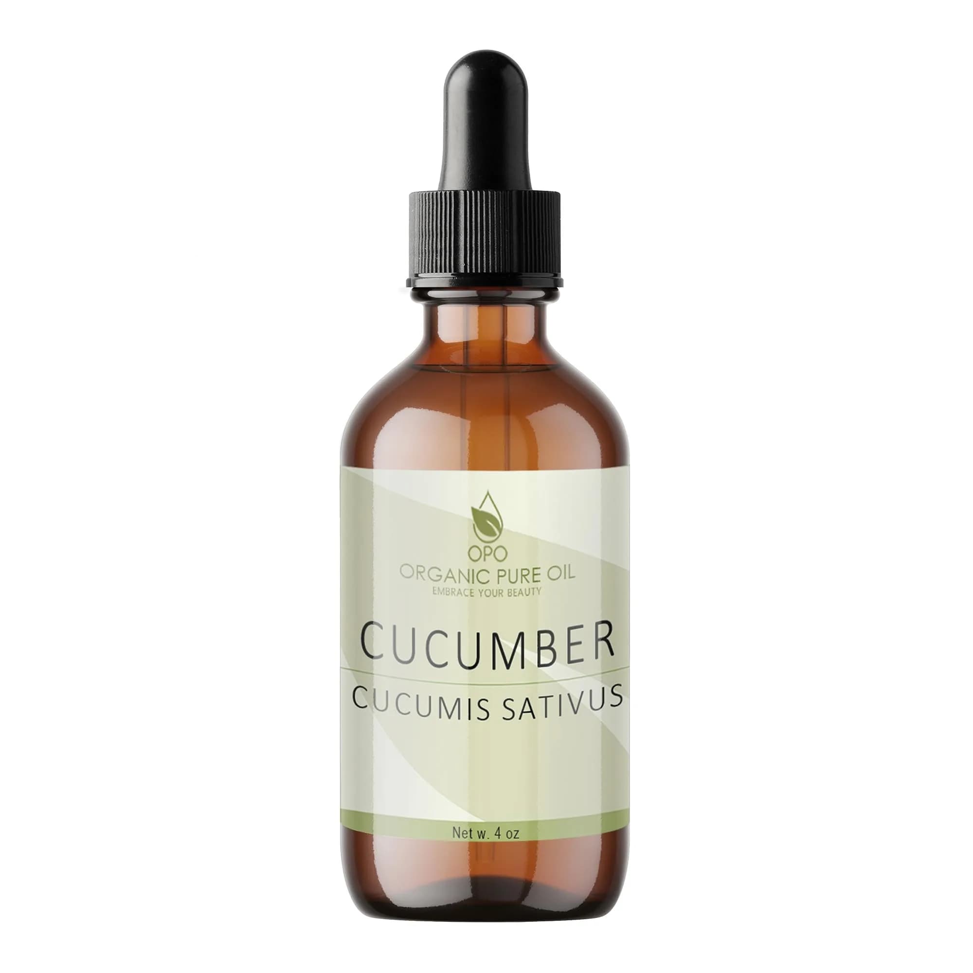 OPO Cucumber Seed Oil 4 oz Glass & Dropper | Pure Cold Pressed Unrefined Natural Non GMO Vegan — 4 Ounce