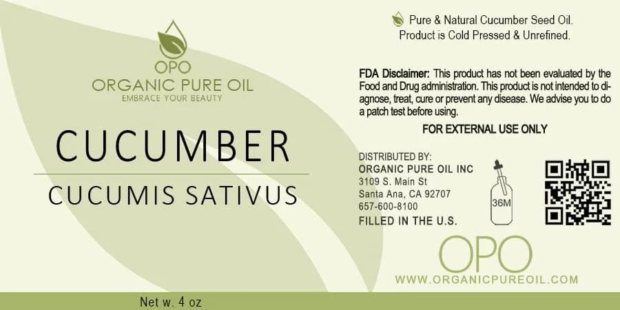 OPO Cucumber Seed Oil 4 oz Glass & Dropper | Pure Cold Pressed Unrefined Natural Non GMO Vegan thumbnail 3