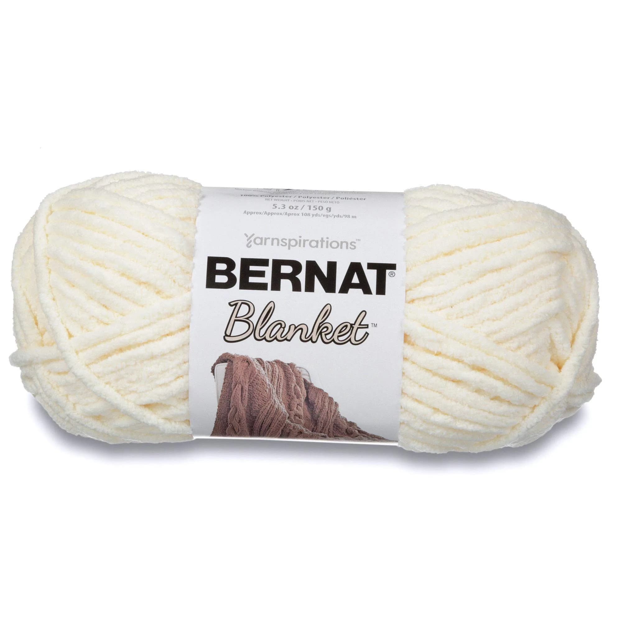 Bernat Blanket BB Yarn Vintage White | Super Bulky Polyester for Cozy Blankets