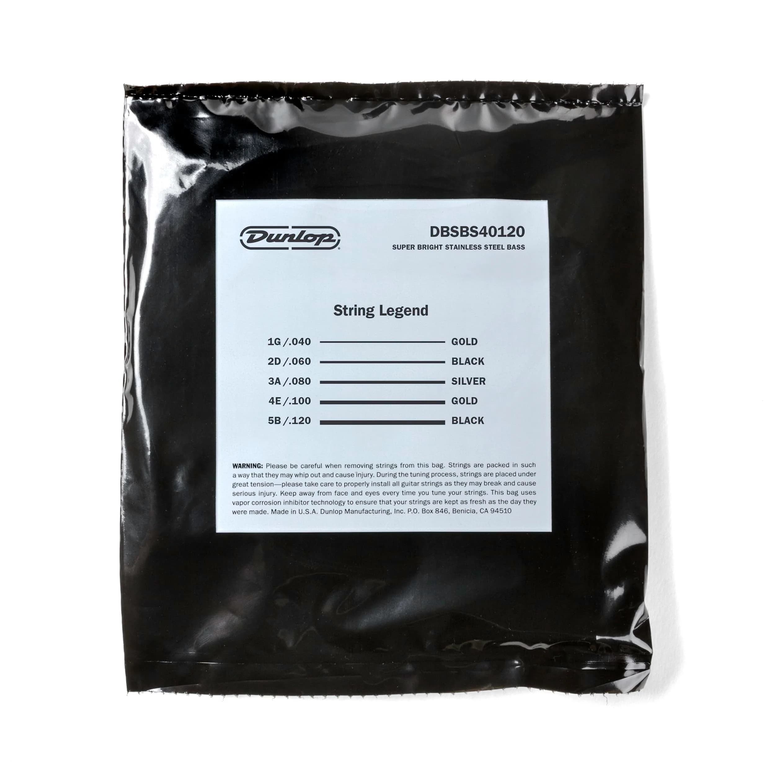 Jim Dunlop Super Bright Stainless Steel Bass Strings 40-120 | 5-String Set | 0.15 kg (0.33 lb) - view 8
