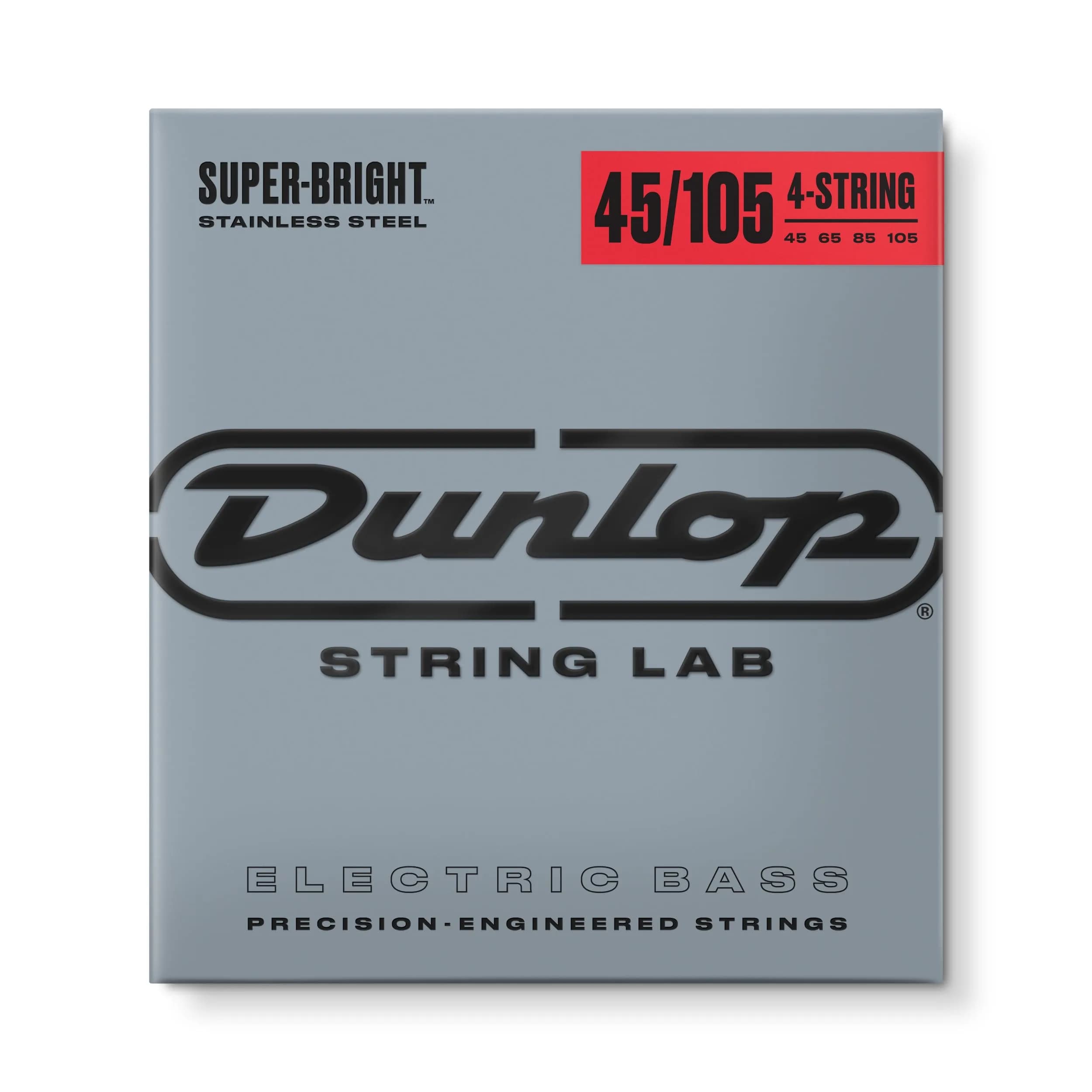 Jim Dunlop Super Bright Stainless Steel Bass Strings 45-105 Gauge | Assertive Groove with Cutting Highs - main product image