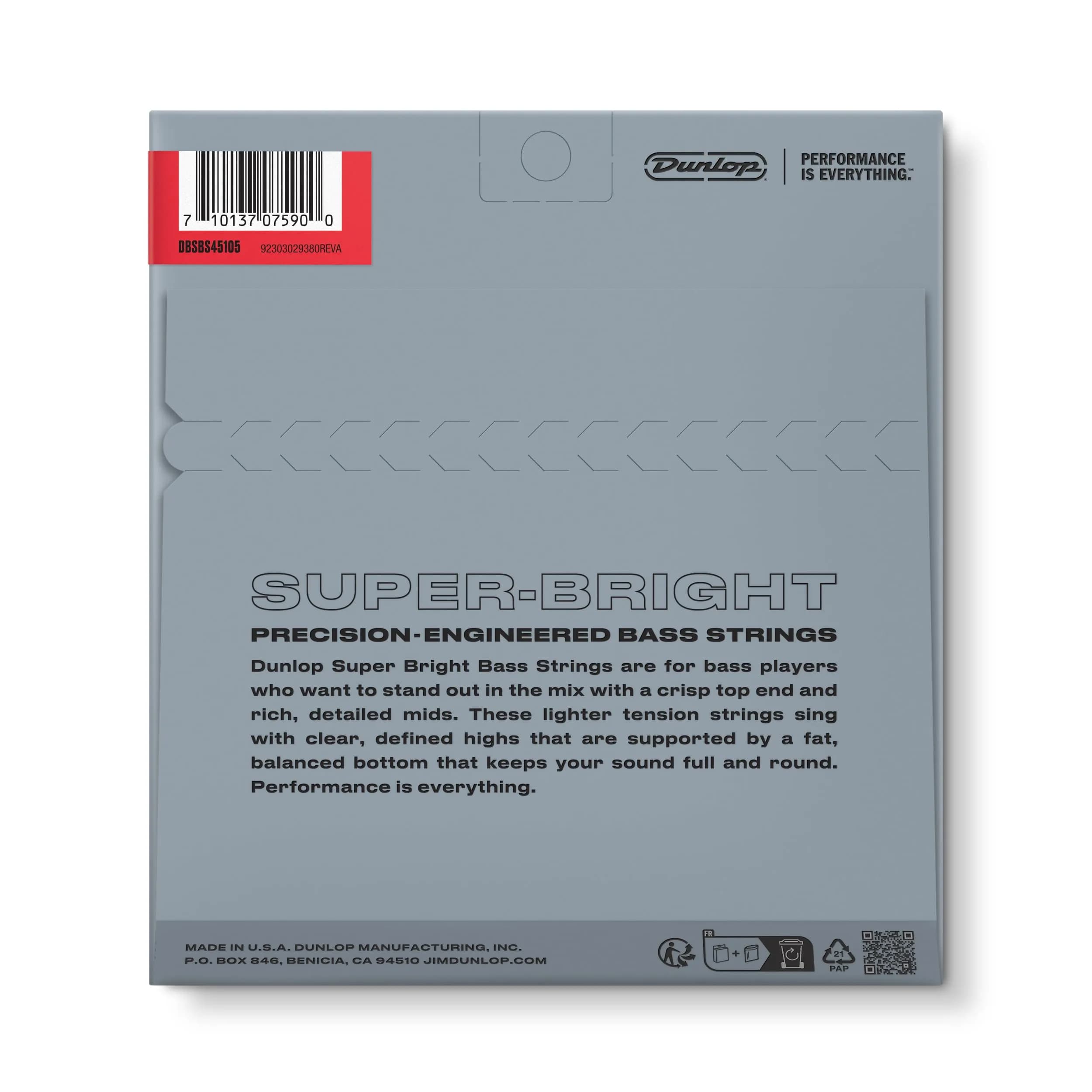 Jim Dunlop Super Bright Stainless Steel Bass Strings 45-105 Gauge | Assertive Groove with Cutting Highs - view 7