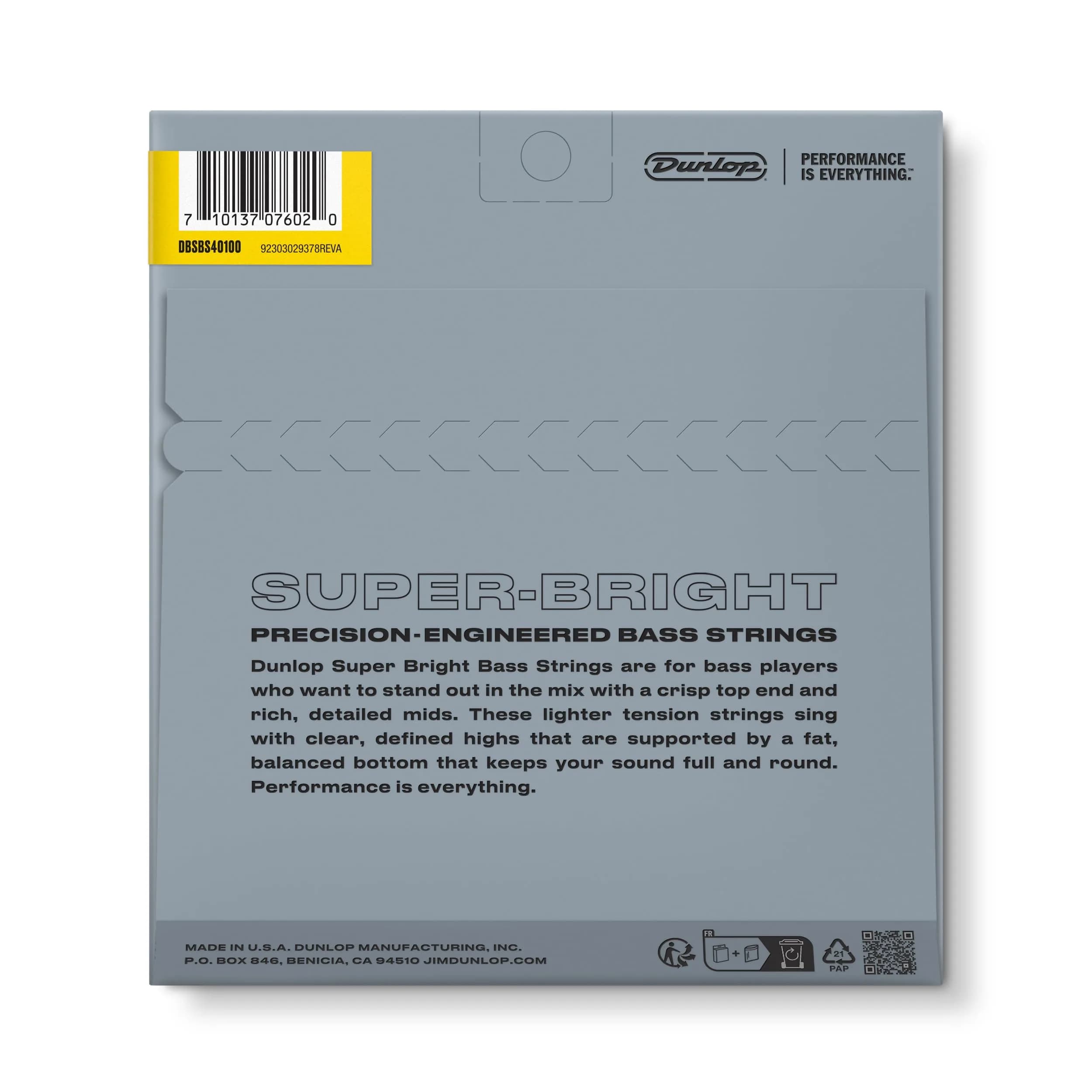 Jim Dunlop Super Bright Stainless Steel Bass Strings 40-100 | Tone-Focused Bass Guitar Strings - view 7