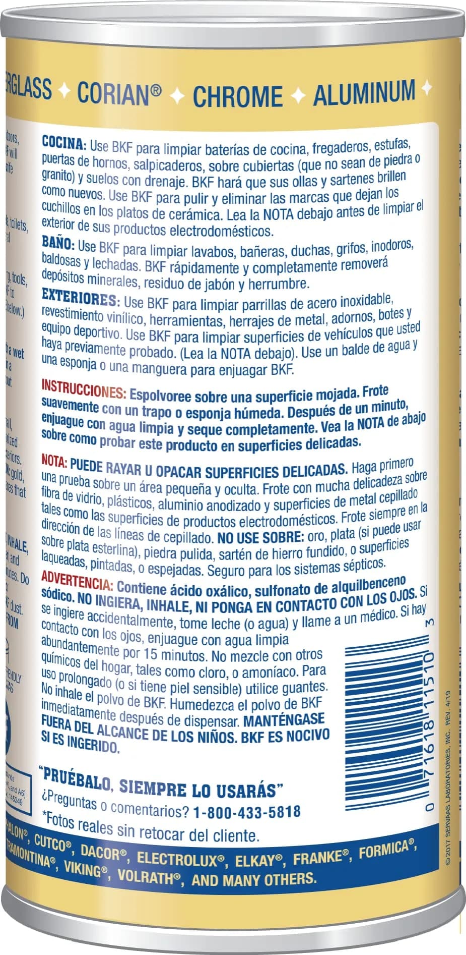 Bar Keepers Friend Powder Cleanser 24 oz (680 g) | Multipurpose Cleaner for Rust, Tarnish, Stains - view 4
