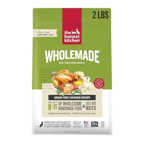 The Honest Kitchen Wholemade Grain Free Chicken Recipe Dehydrated Dog Food 2 lb (0.91 kg) | Supports Digestion & Skin thumbnail 1