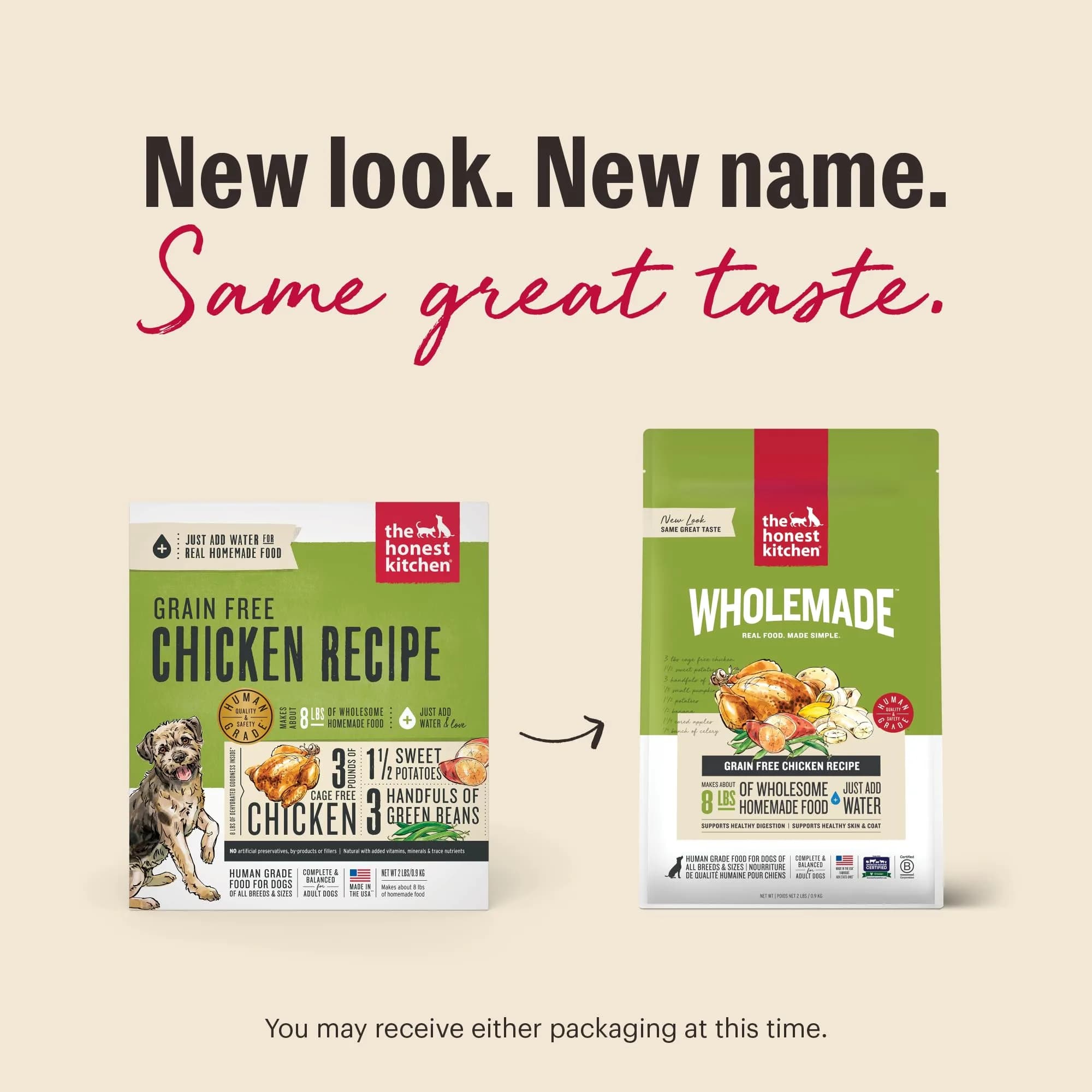 The Honest Kitchen Wholemade Grain Free Chicken Recipe Dehydrated Dog Food 2 lb (0.91 kg) | Supports Digestion & Skin - view 2