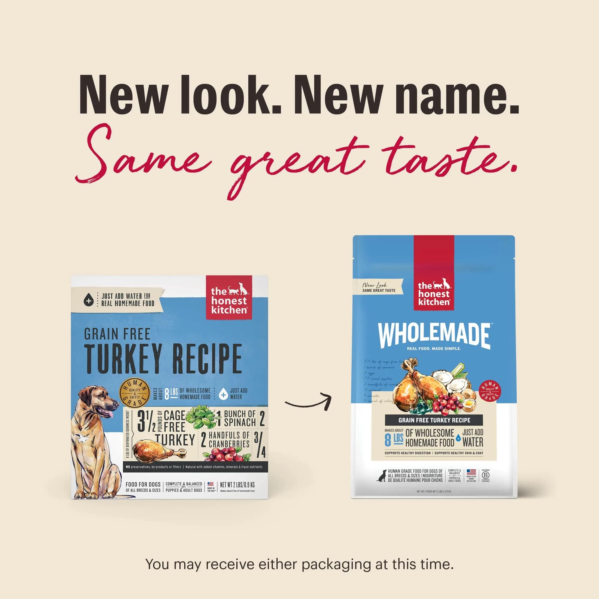 The Honest Kitchen Wholemade Grain Free Turkey Recipe Dehydrated Dog Food 2 lb (0.91 kg) | Supports Digestion & Coat - view 2