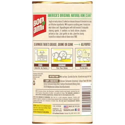 BON AMI Powder Cleanser for Kitchens & Bathrooms 400g (14oz) | Hypoallergenic, Non-Toxic, Biodegradable thumbnail 2