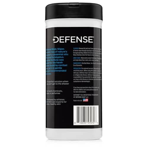 Defense Soap All Natural Body Wipes 2PK with Tea Tree Oil | 80 Count (Pack of 2) | Cleanses Bacteria & Fungus thumbnail 9