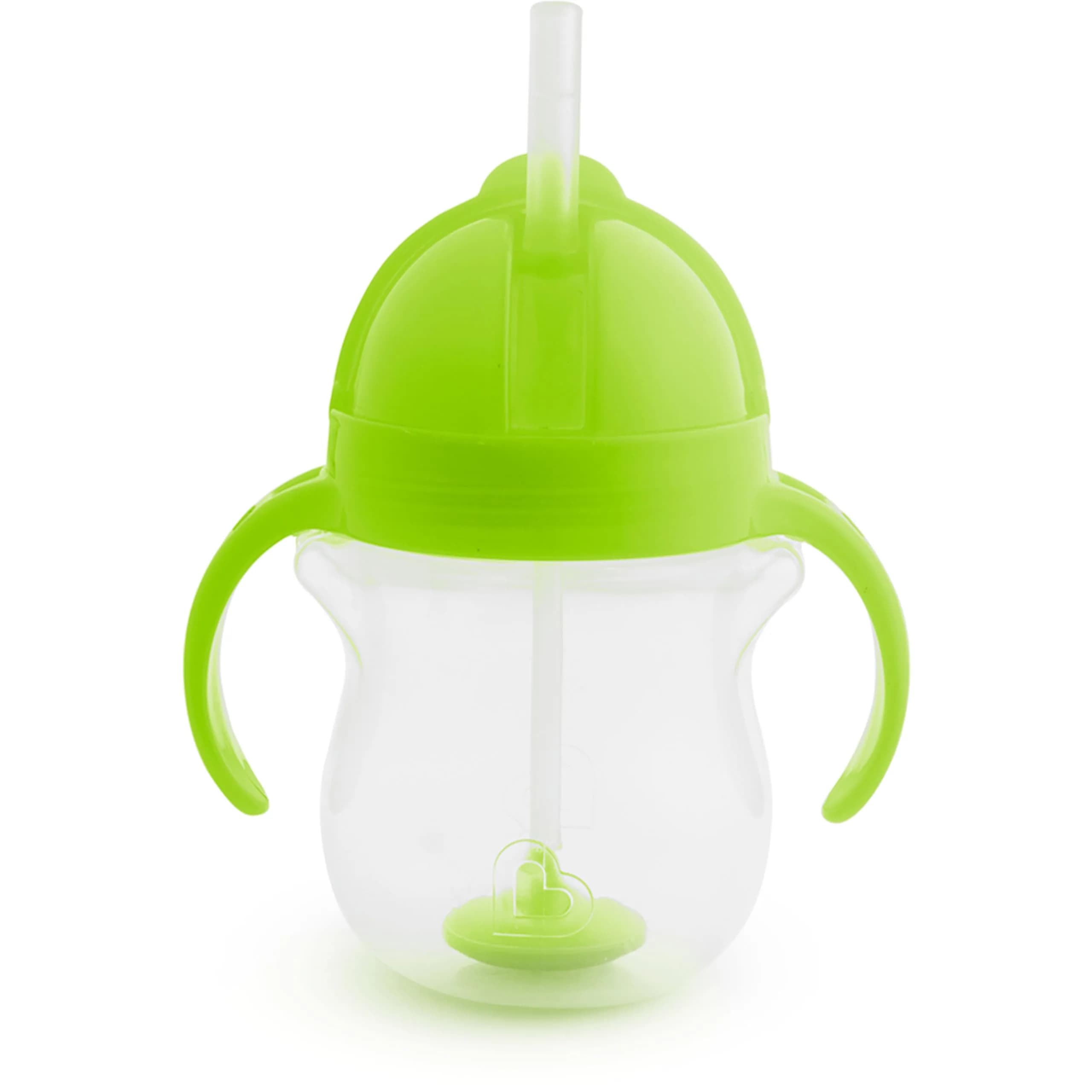 Munchkin Any Angle Sippy Cup for Toddlers, Spill Proof Weighted Straw Cup with Transition Handles for Babies 6 Months and Up, 200ml (7 Ounce), Green | BPA-Free & Easy-Clean