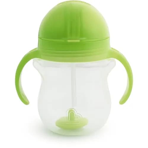 Munchkin Any Angle Sippy Cup for Toddlers, Spill Proof Weighted Straw Cup with Transition Handles for Babies 6 Months and Up, 200ml (7 Ounce), Green | BPA-Free & Easy-Clean thumbnail 4